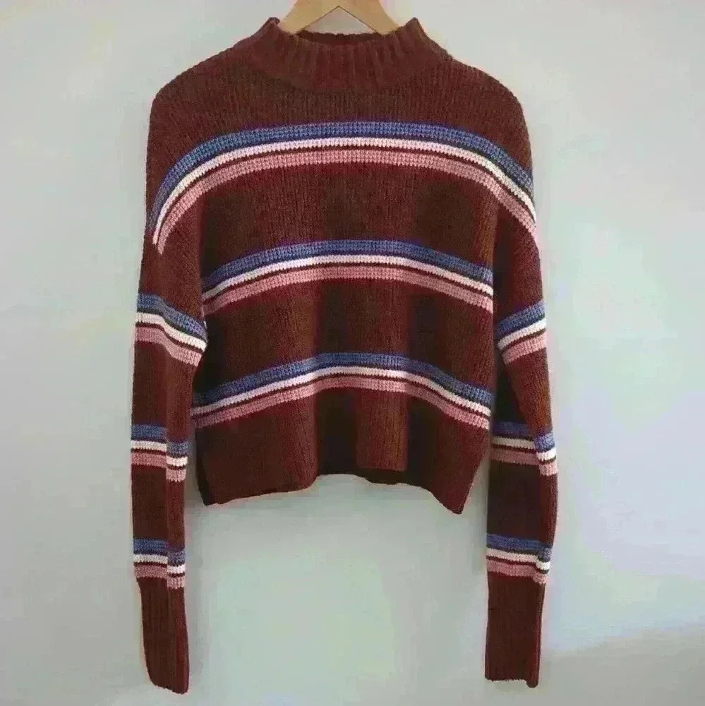 ARIZONA JEAN CO. | Women's Rust Striped Soft Pullover Sweater